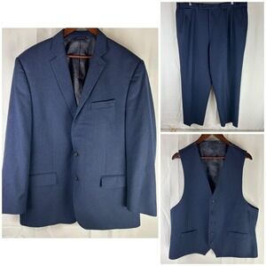Ralph Ralph Lauren Suit Mens 48 Long 40W Blue Wool 3 Piece Classic Fit Canada